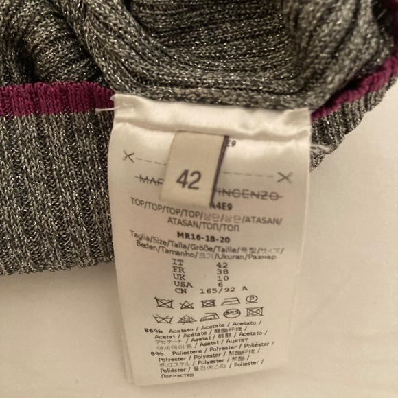 Marco De Vincenzo Silver Lurex Ribbed Turtleneck Sweater - Picture 9 of 9